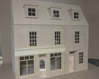 The Belmont Shop with a 5 rooms House  24th scale  Georgian design   Kit    BY DHD