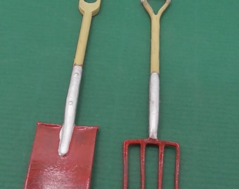 Im 12. Maßstab Gartengabel und Spaten JC15 aus England