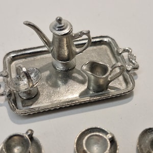 1/12 scale Dolls House miniature, Metal, Tea Set, Miniatures, Doll House,  TT38