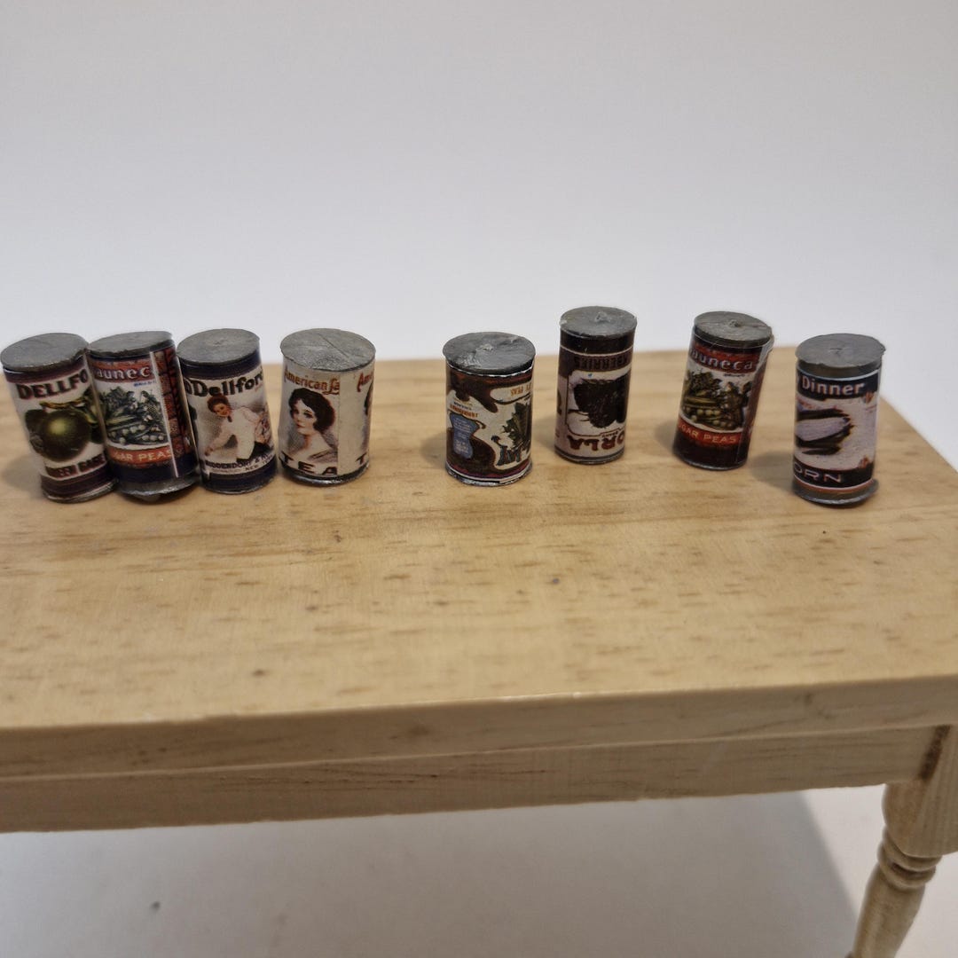 5 Stück Miniatur Lebensmitteldosen 1/12 - Puppenhaus Zubehör Küchendekoration