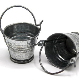 Schaal 1/12 Poppenhuisaccessoires Grote metalen emmer GA43L
