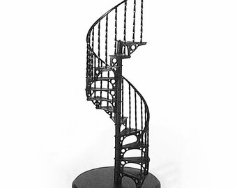 12th Maßstab Puppenhaus Metall Wendeltreppe KIT enthält jetzt ein Geländer Set. SSC1