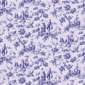 Doll House   1:12 Wallpaper Blue Toile du Jouy PP258