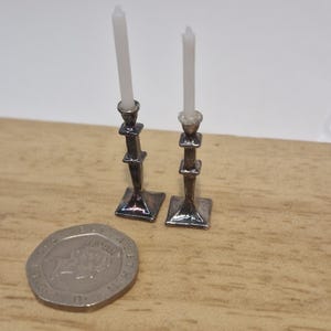 12th scale Dolls House Miniature Pair of Candle Stick   RC17