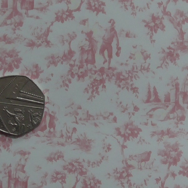 Pink Toile Wallpaper Etsy