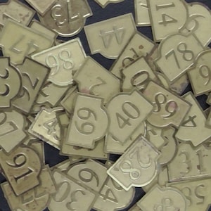 12th scale House Number   by Ironwork and Black Country miniatures. Brass   IRBHNB