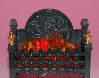 12th scale Glow Well Metal Georgian Glowing Fire with logs FPG021  Metal