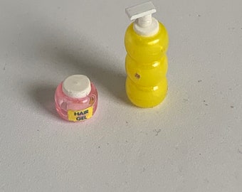 1:12th Dolls House Accessories bubble and hair gel pots RA3