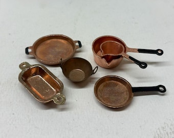 1:12.Skala Puppenhaus-Miniatur, Kupfer-Kochgeschirr