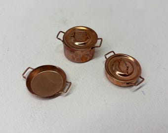 1:12.Skala Puppenhaus-Miniatur, Kupfertöpfe, PNF01