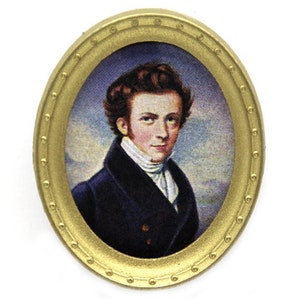 Dolls House 1:12 scale Oval Framed picture Gentleman Portrait Y172