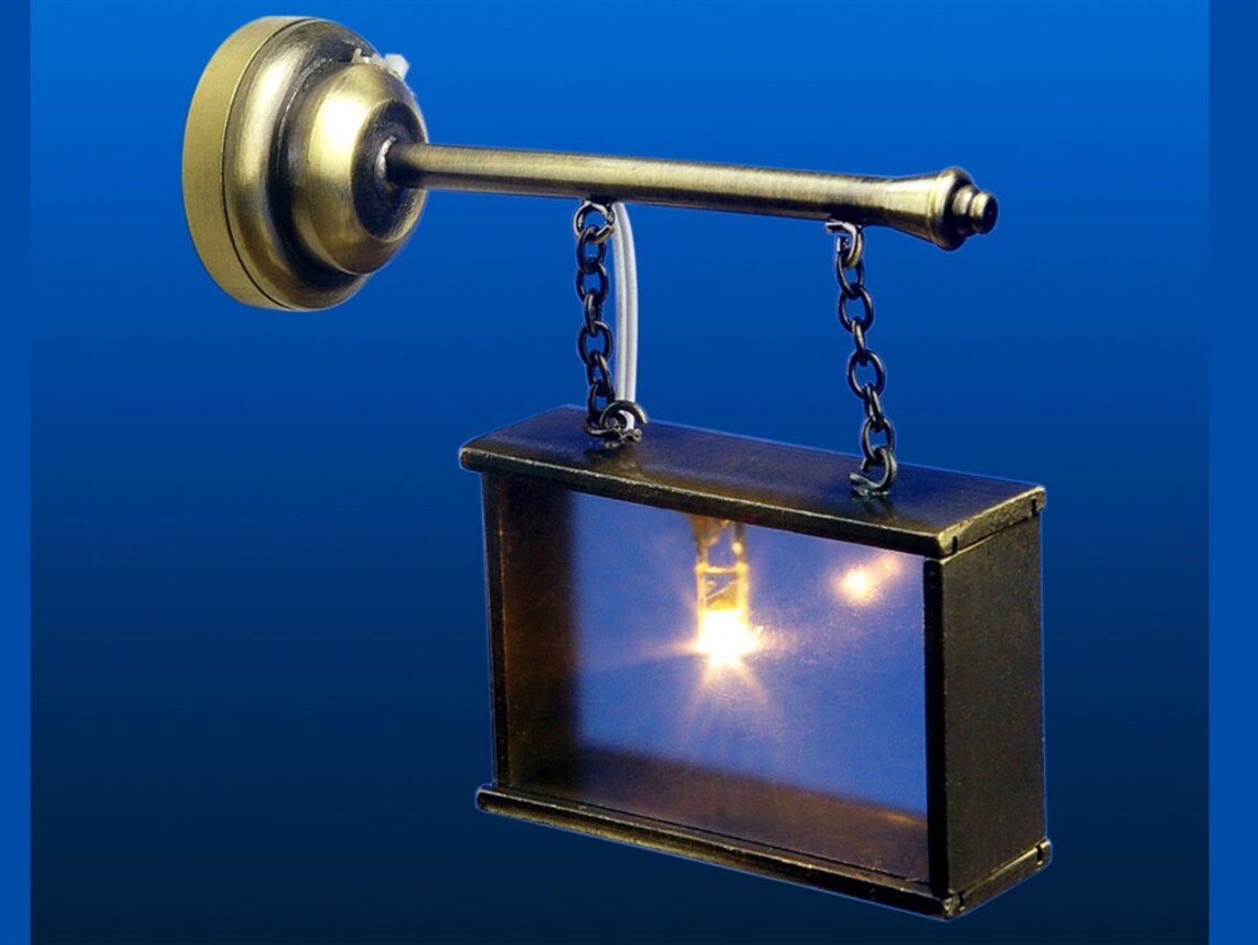 Dolls house lighting Aged Brass sign light up your own Etsy