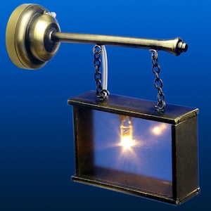 dolls house lighting Aged Brass sign - light up your own design LED SBLED342AB