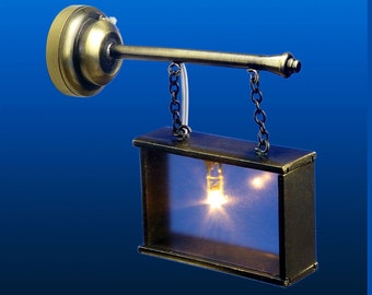 dolls house lighting Aged Brass sign - light up your own design LED SBLED342AB