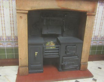 doll house furniture black and blue stove/range 1.12th 