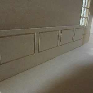Pack of 3   Dolls House 12th scale Wall Panelling Square panel  MDF102-3  U npainted