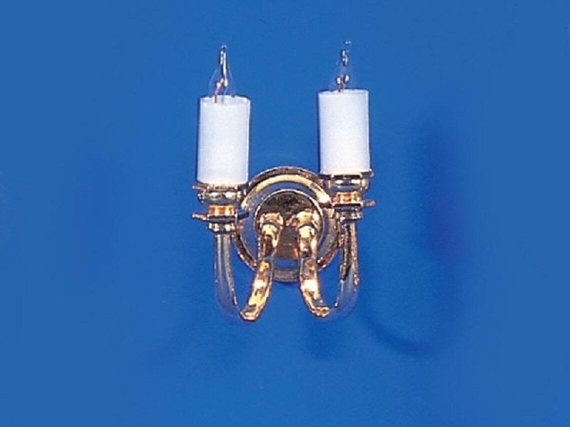 Dolls House Lighting 12 Volt Double Candle Wall Sconce Etsy UK