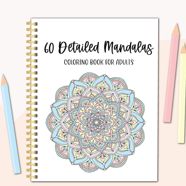 Special Edition Mandala Coloring Book for adults - Instant Download - Double Issue PDF 60 Pages to print and color