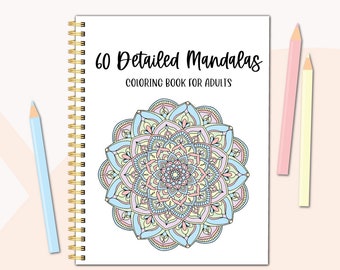 Special Edition Mandala Coloring Book for adults - Instant Download - Double Issue PDF 60 Pages to print and color