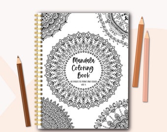 Volume 5 Mandala Coloring Book pour adultes - Téléchargement immédiat - PDF 30 Pages à imprimer et à colorier