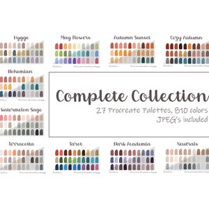 Complete Collection Procreate Color Palettes Set 27 Sets - Etsy
