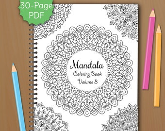 VOLUME 2 Mandala Coloring Book for Adults Instant Download | Etsy