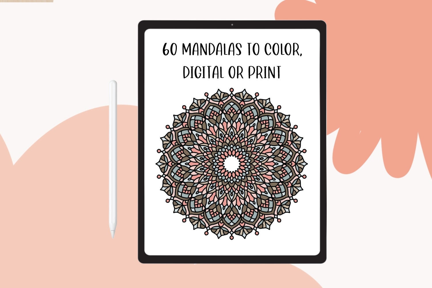 60 Mandalas para Colorear – Digital e Imprimible para Procreate, iPad, Tableta (PNG y PDF)