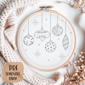 Weihnachtsstickerei - Handstickerei Vorlage - Weihnachtsstickerei - DIY Stickrahmen - Stickmuster