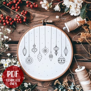 Weihnachtsstickerei - Handstickerei Vorlage - Weihnachtsstickerei - DIY Stickrahmen - Stickmuster