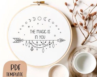 The Magic is in You - Hand Embroidery Template - PDF Template - DIY Hoop Art - Embroidery Pattern - Witchy Embroidery