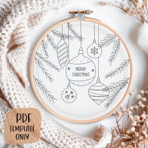 Weihnachtsstickerei - Handstickerei - Weihnachtsstickerei - DIY Stickrahmen - Weihnachtsstickerei - Weihnachtsstickerei