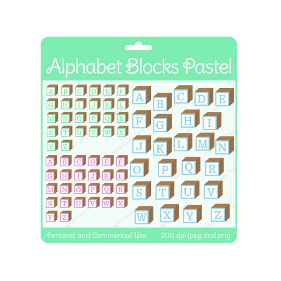 pastel wooden alphabet blocks