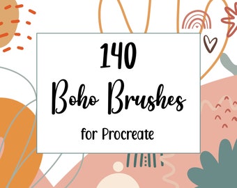 Procreate Boho Brush Set--140 Designs--Utilisation commerciale incluse--Procreate Timbres--Art numérique--Éléments de conception