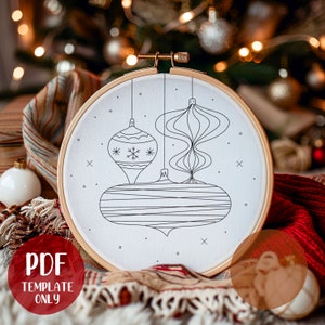 Weihnachtsstickerei - Handstickerei Vorlage - Weihnachtsstickerei - DIY Stickrahmen - Stickmuster