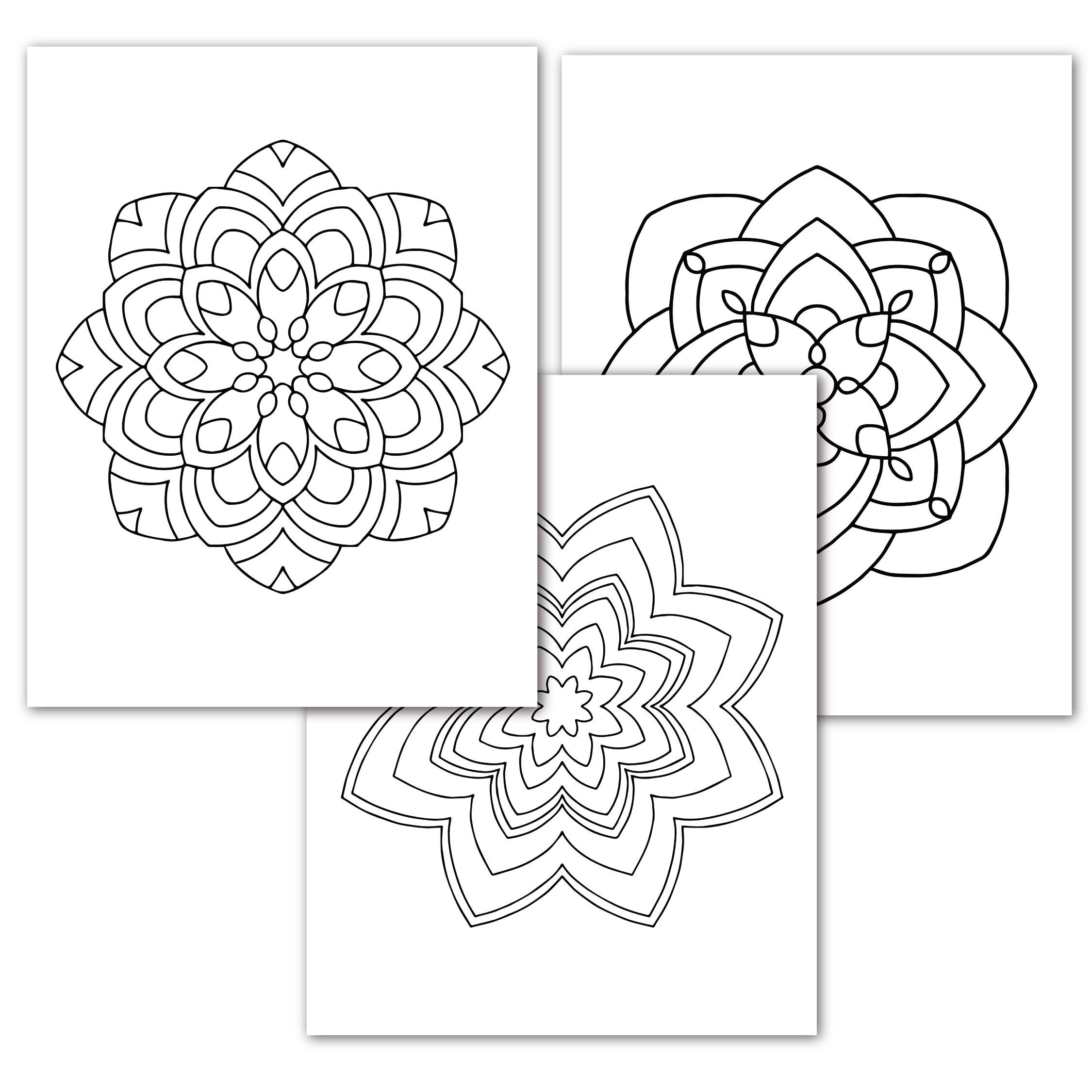 Easy Mandala Coloring Book for Kids - Instant Download - PDF 60 Pages to  Print and Color for Stress Relief and Relaxation - Etsy, image size:2250x2250