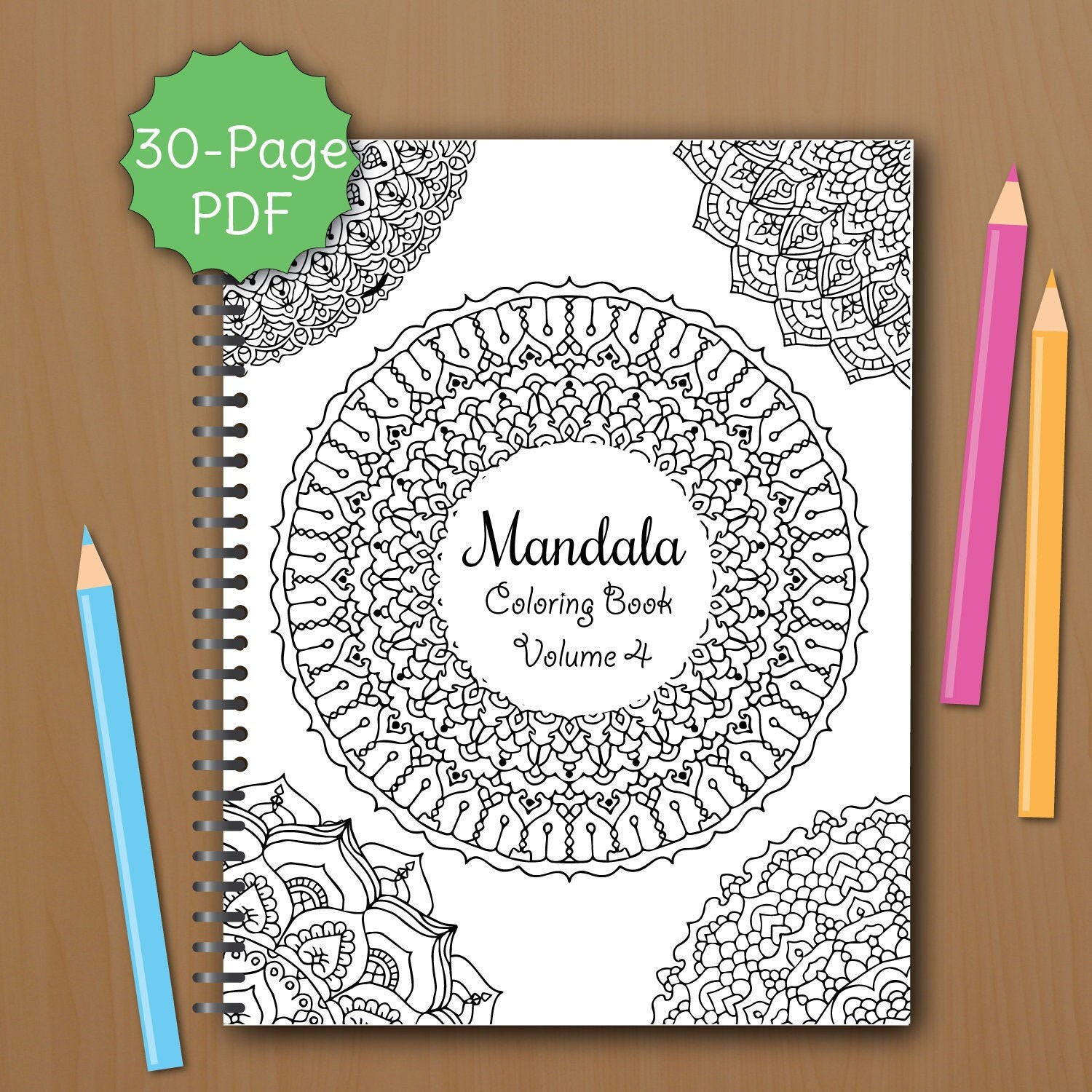 Download Volume 4 Mandala Coloring Book For Adults Pdf 30 Pages To Etsy