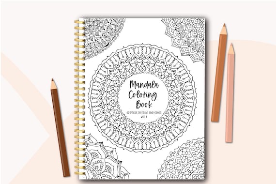 Volume 4 Mandala Coloring Book for Adults Instant Download PDF 30 Pages to  Print and Color 