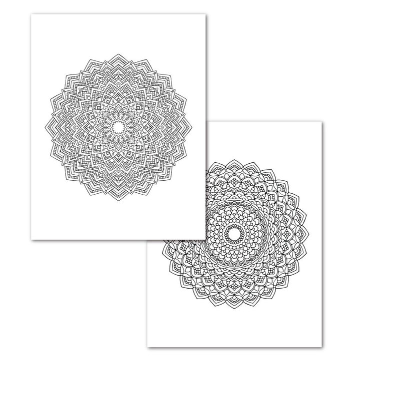 Special Edition Mandala Coloring Book for adults Instant Download Double Issue PDF 60 Pages to print and color image 3