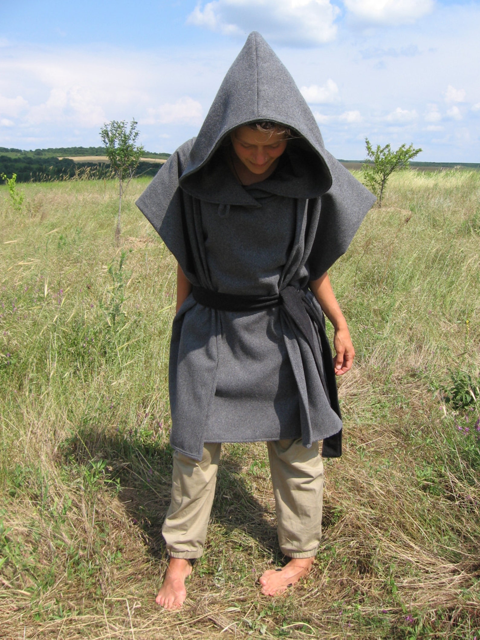 Artemisia Elven Cashmere Poncho With Oversize Hood - Etsy