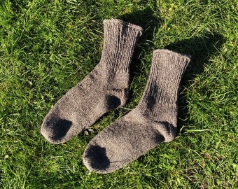 Traditional Handmade Wool Socks, XL Mens