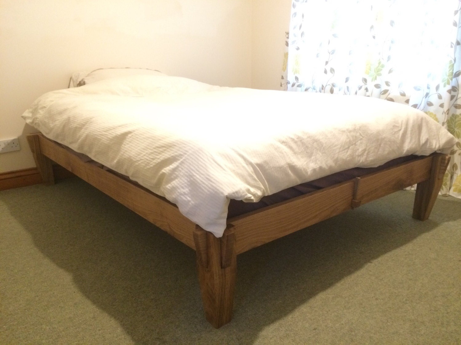 Solid Oak Platform Bed. Tatami Japanese Joinery. Etsy
