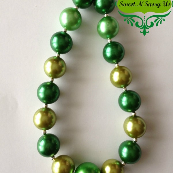 Green Pearl Chunky Beaded Necklace