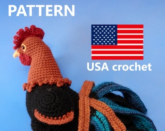 Cockerel/Rooster Crochet PATTERN USA Terms-digital download