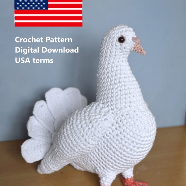 Fan Tail Pigeon DIGITAL DOWNLOAD Pattern USA terms