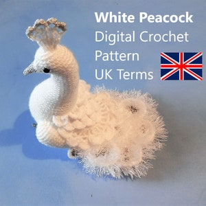 White Peacock Crochet Pattern UK terms