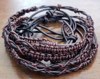 Adjustable Ornate Leather Macrame Necklace