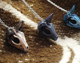 Grey Fox Skull Charm