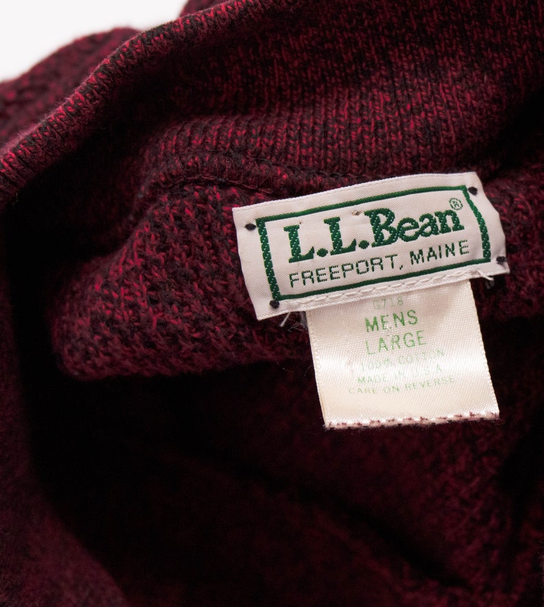 Vintage 90s LL Bean maroon menswear henley minimal sweater
