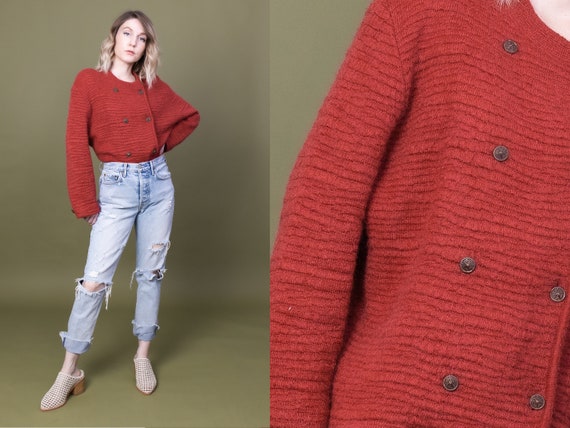 Vintage 80s YSL Yves Saint Laurent mohair chunky k