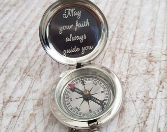 Handmade Silver Compass, Personalized Working Compass, Anniversary Gift, Wedding Gift, Engraved Compass, Groomsmen Gift, Christmas Gift